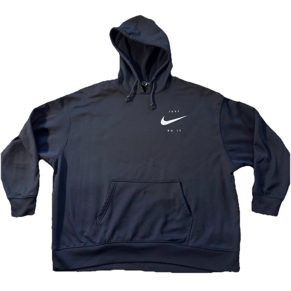 Nike Dri Fit Hoodie Women Size XL Black Pullover Sweatshirt Training Activewear